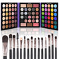 UCANBE Eyeshadow Palette with 15Pcs Brushes Makeup Set, Pigmented 86 Colors Make Up Sets Valentine's Day Gift, Matte Shimmer Glitter Eye Shadow Pallet Highlighter Contour Blush Powder Brush Beauty Kit - color: Palette B + Black Brush