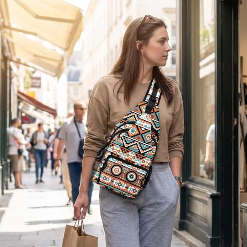 Colorful Tribal Pattern Crossbody Bags for Women Men Trendy Sling Bag Backpack Casual Chest Bag Shoulder Strap - color: Color 17