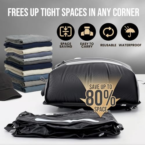 TAILI Travel Vacuum Compression Storage Bags with Wireless Pump -Vacuum Seal Bags (2Pack) for Travel Essentials, Space Saving, Wear-resistant & Waterproof Packing Cubes backpack for Clothing& Luggage - size: 2 Pack