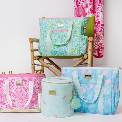 Lilly Pulitzer Beach and Picnic Cooler, Insulated Bag with Adjustable Shoulder Strap and Zipper, Soft Cooler - color: Shelden