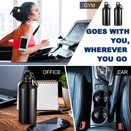 CHENGU Aluminum Water Bottle 20 oz Reusable Bottles Lightweight Leak Proof Aluminum Sports Travel Bottles with Twist Cap Buckle for Gym, Hiking, Cycling, Camping, Fishing - color: Black