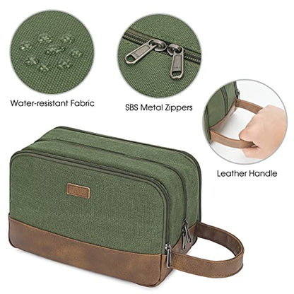 WANDF Travel Toiletry Bag for Men Large Toiletries Shaving Bag Water Resistant Hanging Dopp Kit Travel Accessories Bag for Women Men (Green) - color: Green