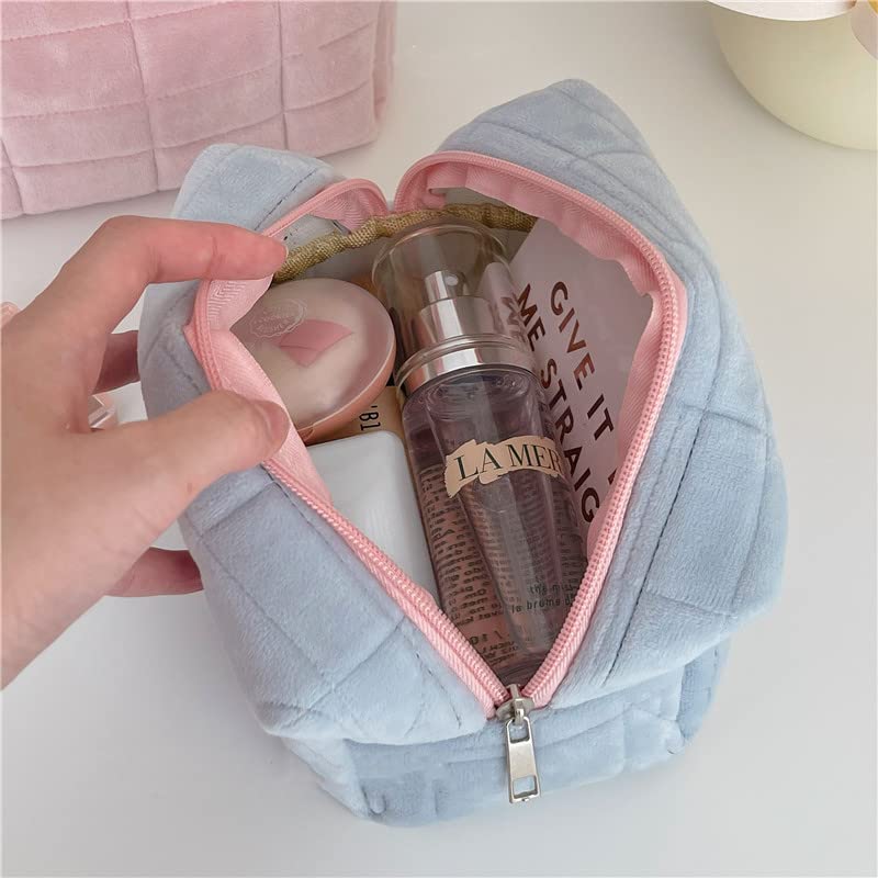Small Cosmetic Bag Cute Makeup Bag Y2k Accessories Aesthetic Make Up Bag Y2k Purse Cosmetic Bag for Purse (blue) - color: blue