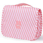 Travel Toiletry Bag for Women, Hanging Toiletry Bag with Multi-Pockets, Toiletry Bag for Traveling Easy Clean, Travel Organizer Bag Pink-strip - color: Pink-strip
