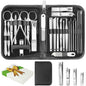26-Piece Professional Manicure and Pedicure Kit, Nail Clippers Set, Stainless Steel Nail Care Tools with Travel Case, Silver White - color: Silver