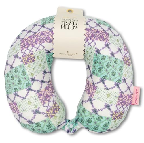 Simply Southern Memory Foam Travel Neck Pillow (Tulip Patch) - color: 0126 Trellis Patch