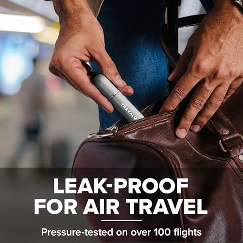 Travalo Classic HD Perfume Atomizer - Leak-Proof and TSA Approved for Air Travel - Reusable, Airtight, Easy-Fill Mini Pump Sprayer - Lightweight, Elegant Design w/Volume Window - Silver 0.17oz - color: Silver