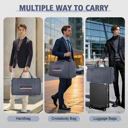 Geestock Garment Bags for Travel, Convertible Suit Travel Bag for Men & Women, Carry On Garment Bag with Shoe Pouch & Shoulder Strap, 2 in 1 Foldable Oxford Duffel Bags, Blue - color: Blue
