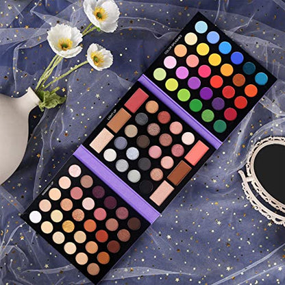 UCANBE Pretty All Set Eyeshadow Palette Pro 86 Colors Makeup Kit Matte Shimmer Eye Shadow Highlighters Contour Blush Powder All In One Makeup Pallet Holiday Christmas Valentine's Day Gift Set - color: Palette B