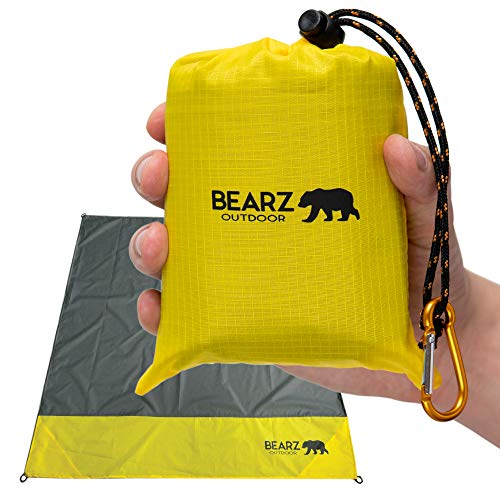 Pocket Blanket - Beach Blanket Waterproof Sandproof, Picnic Blankets Waterproof Foldable, Lightweight & Compact for Hiking, Camping, Travel, Festival Accessories - color: Sunny Yellow