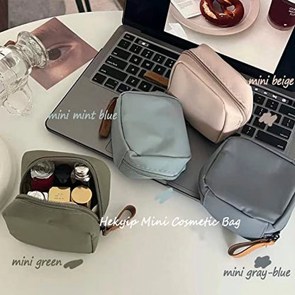 Hekyip Mini Cosmetic Bag, Travel Makeup Pouch, Portable Waterproof Cosmetic Pouch for Ladies Women, Mini (Mini Mint-blue) - color: Mini Mint-blue