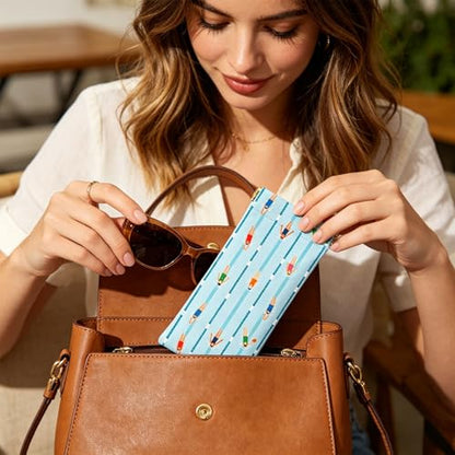 GLOBLELAND 2 Pcs Summer Soft PU Leather Glasses Bag for Sunglasses Watches Phones Makeup Brushes - color: Swimming Pool