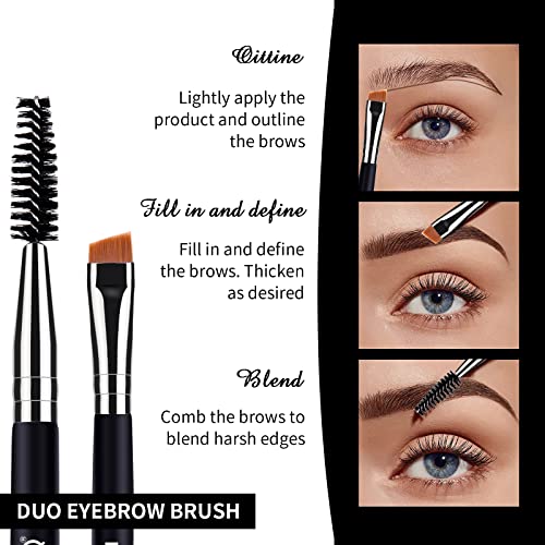 MSQ Eyebrow Brush and Comb Eyelash Brush Eyelash Separator Eye Brow Comb & Spoolie Brush Professional Mascara Brushes Eyebrow Eyelash Grooming Brush Eye Makeup Tools Set (3 PCS) - size: 3 PCS