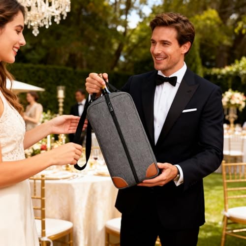 Wine Bag,Insulated Cooler Bag with Wine Glasses Steel Corkscrew Bottle Opener and Napkins Portable Wine Gift Bag for Picnics,Party,Travel (Gray)