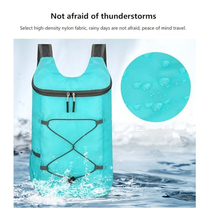 levayhill 16L Foldable Hiking Backpack,Small Packable Daypack,Lake Blue | Lightweight ,Outdoor Collapsible Rucksack,Ultralight Folding Back Pack, Water Repellent, Men Women Travel Gym, Easy Carry-on - color: Lake Blue