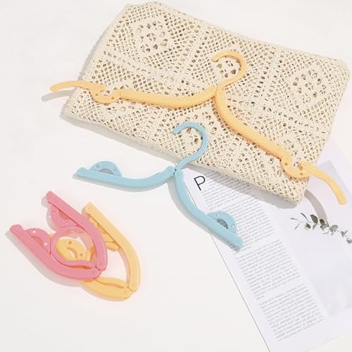 12Pcs Travel Hangers Foldable Portable Plastic Hangers Folding Clothes Hangers Space Saving Clothes Hangers for Business Trip Travel - color: Colorful 12pcs