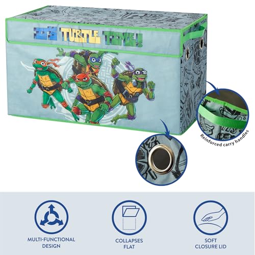 Teenage Mutant Ninja Turtles Collapsible Storage Trunk, Durable with Soft Lid, 28.5"x14.5"x16" - color: Its Turtle Time