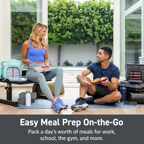 Bentgo Prep Deluxe Insulated Multimeal Bag - Lunch Box Bag, Holds 5 Meals, Premium Insulation up to 8 Hrs, Durable, Water-Resistant - Large Capacity For Adult Meal Prep (Dark Gray) - color: Dark Gray