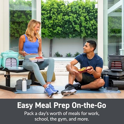 Bentgo Prep Deluxe Insulated Multimeal Bag - Lunch Box Bag, Holds 5 Meals, Premium Insulation up to 8 Hrs, Durable, Water-Resistant - Large Capacity For Adult Meal Prep (Dark Gray) - color: Dark Gray