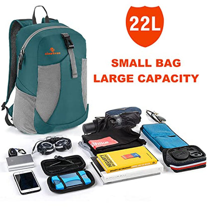 sinotron 22L Lightweight Packable Hiking Backpack, Small Hiking Backpack Day Pack for Women Men Travel Camping Vacation - color: Dark Green