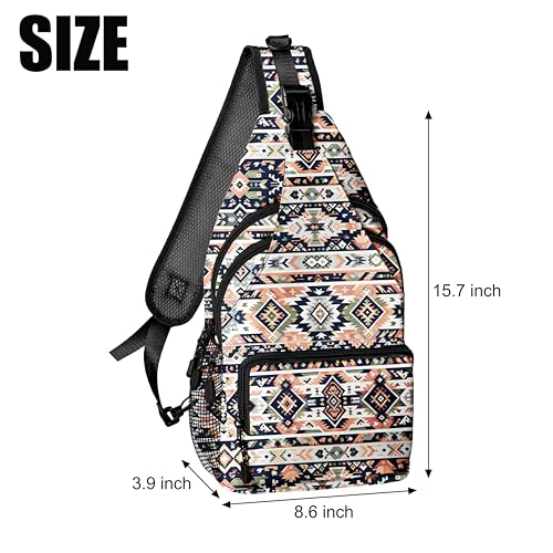 Boho Tribal Pattern Crossbody Bags for Women Men Trendy Sling Bag Backpack Casual Chest Bag Shoulder Strap - color: Color 16