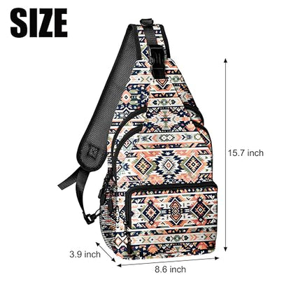 Boho Tribal Pattern Crossbody Bags for Women Men Trendy Sling Bag Backpack Casual Chest Bag Shoulder Strap - color: Color 16