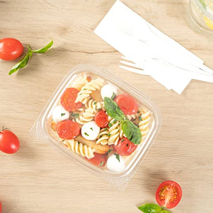 Restaurantware Thermo Tek 16 Ounce Deli Food Containers 100 Anti-Fog Hinged Lid Containers - Freezable Rectangle Clear Plastic To Go Food Containers Disposable - size: 16 oz