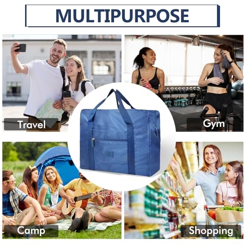 Travel Duffel Bag Lightweight Foldable Travel Bag for Women and Men Waterproof Tote Carry On Luggage Bag Weekender Overnight Bag (Blue) - color: Blue