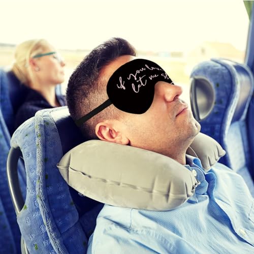 Let Me Sleep Silk Eye Mask for Sleeping,Funny Sleep Mask, Black Pink Couple Blindfold Adjustable Strap Night Sleep Mask for Women Girls, Airplane Travel Nap, Pink Love Me Sleeping Mask Eye Cover - color: Let Me Sleep