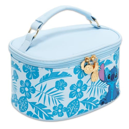 Disney Stitch Cosmetic Bag Set - Bundle with Oval Cosmetic Case for Makeup, Travel Size Toiletries Plus Bookmark, Stickers | Stitch Travel Bag for Girls, Women