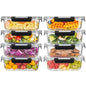 Liuruiyu 8 Pack 36OZ Glass Food Storage Containers with Lids, Meal Prep Containers, Airtight Bento Boxes with Leak Proof Locking for Microwave, Oven, Freezer and Dishwasher, BPA Free - color: 8 Pack-(36oz)