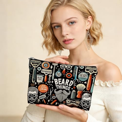 Mens Cosmetic Bag Mens Grooming Bag Travel Toiletry Bags for Men Beard Things Zipper Makeup Pouch Beard Stuff Makeup Bags for Boy Teens Son Husband Father Grandfather Father's Day Birthday Gifts - color: Multicolor 0003