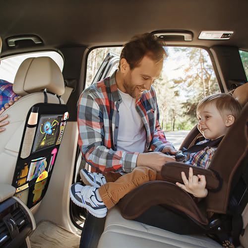 ONE PIX Backseat Car Organizer Mats Back Seat Organizers and Storage Bag with Touch Screen Tablet Holder for Kids Toddlers Car Seats, Travel Accessories, Road Trip Essentials Kids - size: 1 Pack