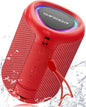 Portable Bluetooth Speaker Beach Essentials: Powerful Crystal Clear Sound/Dynamic Light/IPX5 Waterproof/All Day Playtime/Wireless BT 5.3/TWS Paring, Dad Gifts, Outdoor|Travel|Camping|Pool Accessories - color: Red
