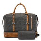 S-ZONE Weekender Bag for Men Canvas Duffle Large Weekend Overnight Travel Carry On Tote Bag with Shoe Compartment Black - color: B-Black