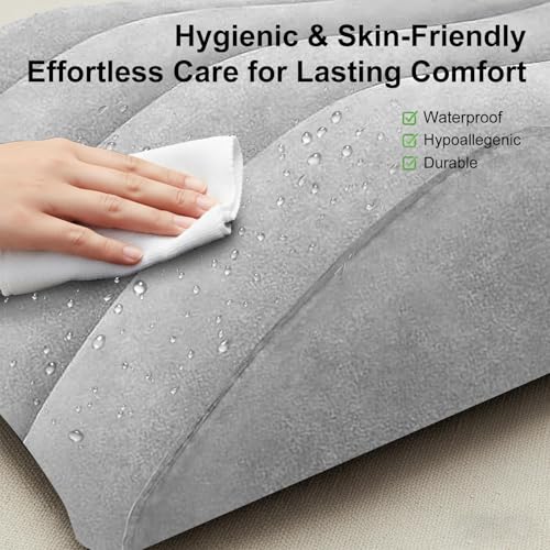 Portable Inflatable Wedge Leg Elevation Pillow - Foldable 45 Degree Wedge Leg Bolster Pillow Use in Bed, Adjustable Incline for Sleeping,Travel,Back Support,Reduce Swelling, Improve Circulation (Grey) - color: Deep Grey