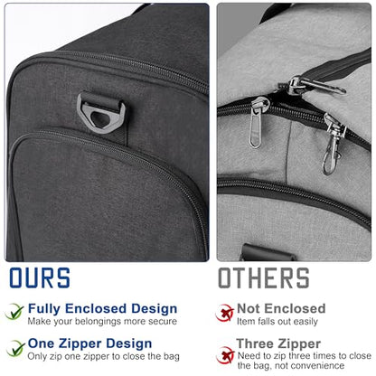 HILOMON Convertible Duffle Bags for Travel Carry On Suit Duffle Bags with Shoulder Strap 2 in 1 Hanging Garment Duffle Bag for Men Women - color: Black