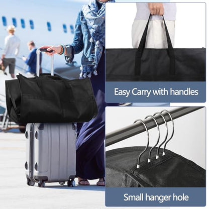 2 Pack 65" Long Garment Bags for Dress Travel Garment Bag with 4" Gusseted Wedding Dress Cover with 2 Mesh Pockets and 2 Carry Handles(Black) - size: 65" 2Pack