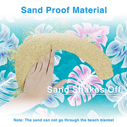Sandproof Waterproof Beach Mat, 83" x 79", Ocean Blue, Compact, Polyester, Single Layered Blanket, Ideal for Beach, Camping, Hiking, Picnic - color: Blue