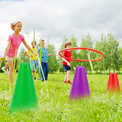 Sumind 40 Pcs Outdoor Games Burlap Potato Sack Race Bags Field Day Games Legged Race Bands Egg and Spoon Outdoor Picnic Carnival Lawn Backyard Activities for Adults Kids