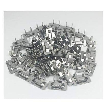 Steel Packaging Strapping Tensioner Banding Tool, 100 Feet 3/4" Width 304 Stainless Steel Band Coil, 100pcs 3/4" Width Ear-Lokt Buckles, Complete Strapping Set - style: Upgraded Style Tensioner Set