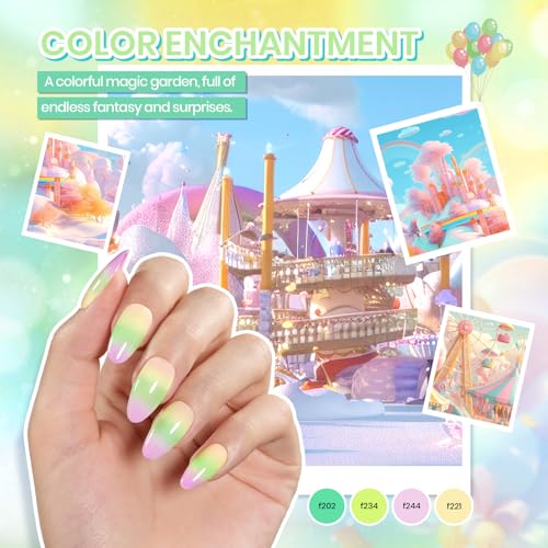 Beetles Gel Nail Polish Kit with U V Light - 55 Colors Gel Polish 80 Pcs Nail Kits with Base & Glossy Top Coat Soak Off DIY Salon at Home Beginner-friendly Nails Stuff Gifts for Women Girls - color: 0-Color Enchantment Beginner Kit