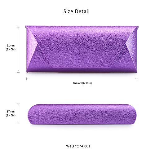 LifeArt Eyeglass Case Hard Shell, Portable Sunglass Case, Fashionable PU Leather Eyeglass Case, Lightweight - color: A_638_purple