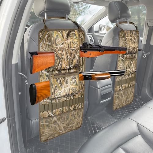 MYDAYS 2 Pack Tactical Seat Back Gun Rack, Camo Front Seat Organizer With Molle Panel Vehicle Holder for Hunting Rifles/Shotguns (Camo2) - color: Camo2