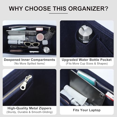 Purse Organizer Insert Compatible with Longchamp Le Pliage L Travel Bag, Blue/LB - color: Blue, size: L Travel Bag