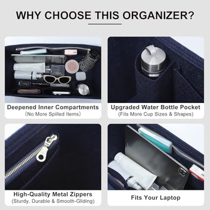 Purse Organizer Insert Compatible with Longchamp Le Pliage L Travel Bag, Blue/LB - color: Blue, size: L Travel Bag