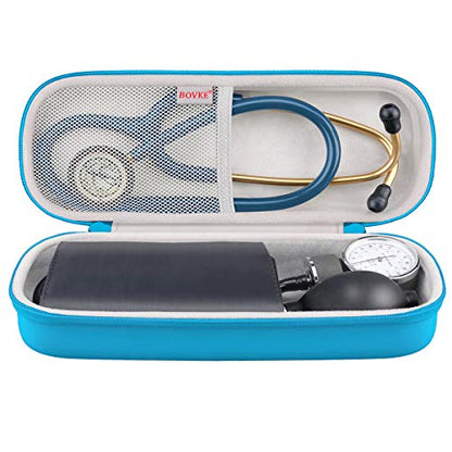 BOVKE Travel Carrying Case Compatible with 3M Littmann Classic III, Lightweight II S.E, MDF Acoustica Deluxe Stethoscopes, Extra Room for Medical Scissors EMT Trauma Shears LED Penlight, Turquoise - color: Pu Leather_Turquoise