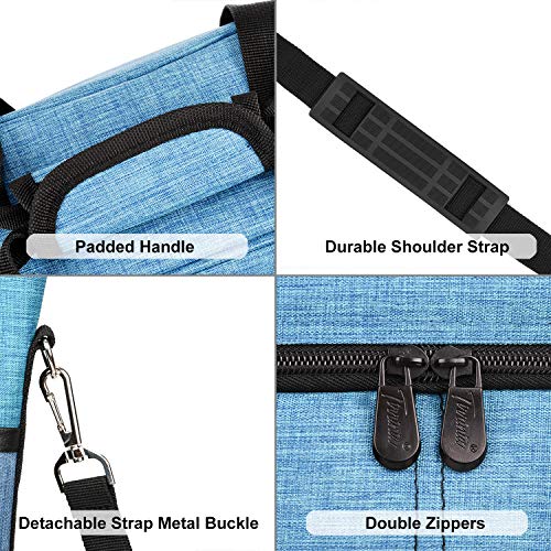 Tirrinia Insulated Wine Gift carrier - 3 Bottle Travel Padded Wine Carry Cooler Tote Bag with Handle and Adjustable Shoulder Strap, Blue - color: Blue