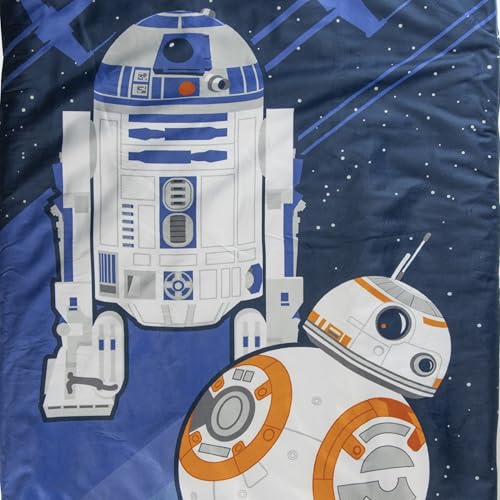 Jay Franco Kids Slumber Bag and Pillow - 54 x 27 Inch Comfy Indoor Sleeping Bag for School and Sleepovers, 2 Piece Set, Blue - Star Wars - color: Blue - Star Wars