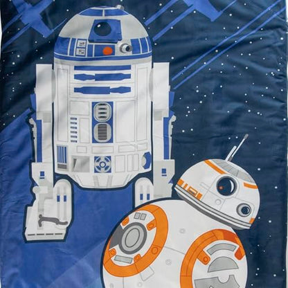 Jay Franco Kids Slumber Bag and Pillow - 54 x 27 Inch Comfy Indoor Sleeping Bag for School and Sleepovers, 2 Piece Set, Blue - Star Wars - color: Blue - Star Wars